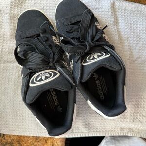 adidas Black and White Suede Skate Sneakers